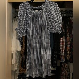 Doen blue gingham mini dress